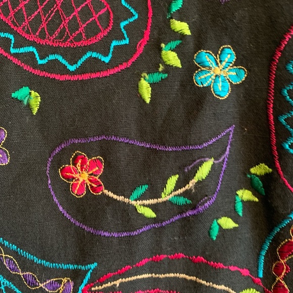 Vintage 1980s multi colored embroidered black Units jacket size small - Picture 4 of 4